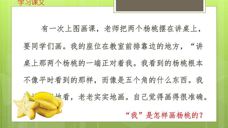 部编版(五四制)语文二年级下册 13 画杨桃(课件)04