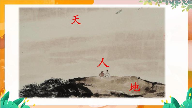 部编版(2024)语文一年级上册 第一单元 识字 识字1 天地人 PPT课件第4页