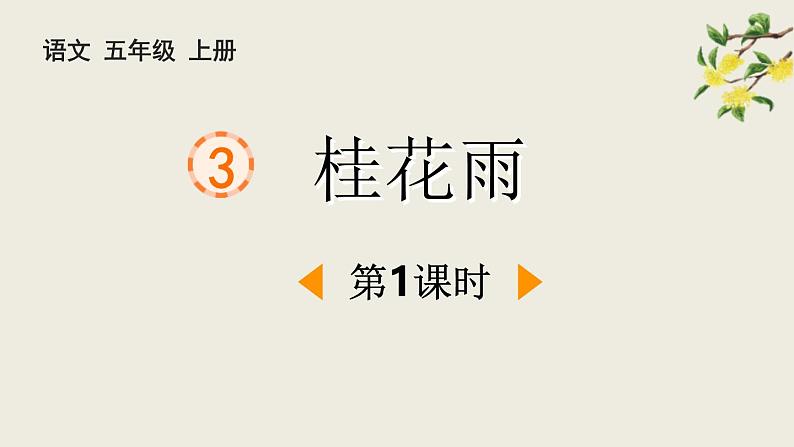 统编版(2024)五年级语文上册3桂花雨第1课时课件1第1页