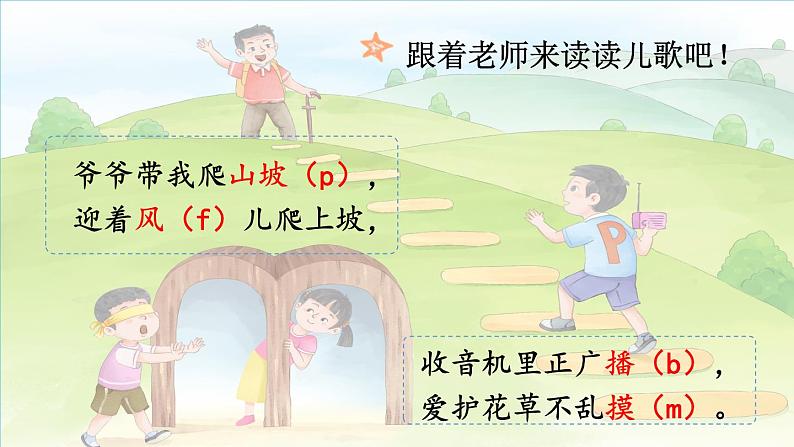 小学语文新部编版一年级上册第二单元第三课《b p m f》作业课件(2024秋)第8页