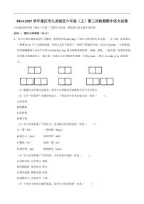 重庆市九龙坡区2024～2025学年六年级上学期第三次检测期中语文试卷（含答案）