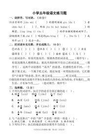 山东省淄博市桓台县2024-2025学年五年级上学期期中语文试卷