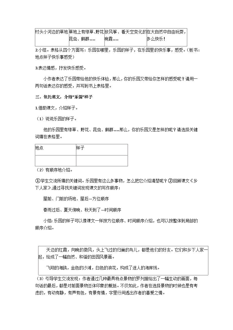 四下“ 我的乐园”习作教学设计第2页