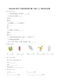 广东省东莞市虎门镇2024～2025学年一年级(上)期中语文试卷(含答案)