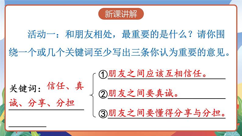 人教部编版语文四年级下册 口语交际:朋友相处的秘诀 课件第7页