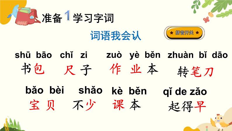 语文统编版(2024)一年级上册 识字7 小书包课件第4页
