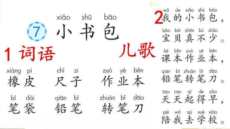 语文统编版(2024)一年级上册 识字7 小书包课件第5页