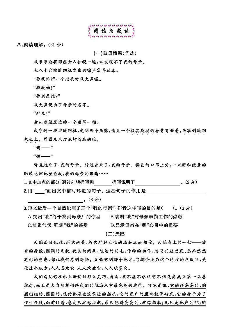 山西省晋中市昔阳县多校2024-2025学年五年级上学期月考测试语文试题第3页