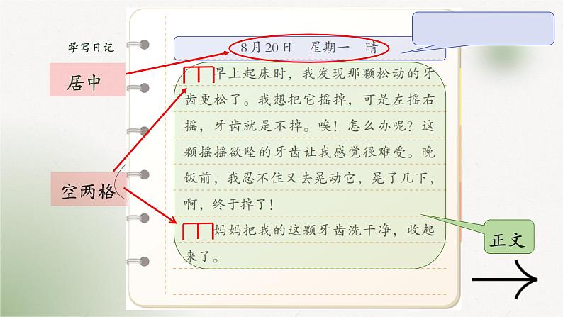 习作:写日记+(课件)-统编版语文三年级上册第8页