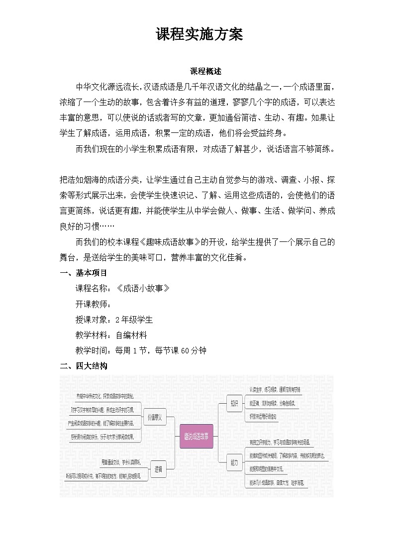 《成语小故事》 选修课 小学二年级 教案第2页