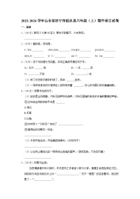 2023-2024学年山东省济宁市泗水县六年级（上）期中语文试卷