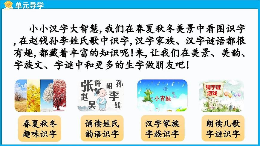 統(tǒng)編版(2024)語文一年級下冊--識字1《春夏秋冬》第1課時（課件）第1頁