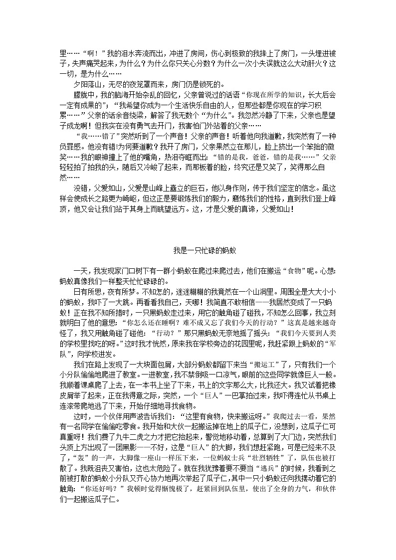 部编版小学语文六年级上册第四单元《笔尖流出的故事》优秀习作5篇+学案第2页