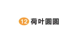 小学语文新部编版一年级下册第六单元12 荷叶圆圆作业课件2025春