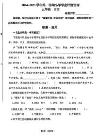 河南省郑州市金水区2024-2025学年五年级上学期期末语文试卷