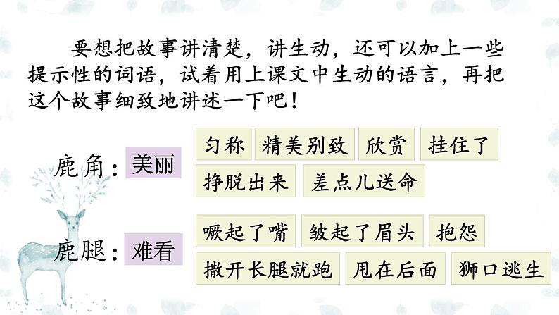 统编版小学语文三年级下册 第二单元 7《鹿角和鹿腿》课件(第二课时)第7页