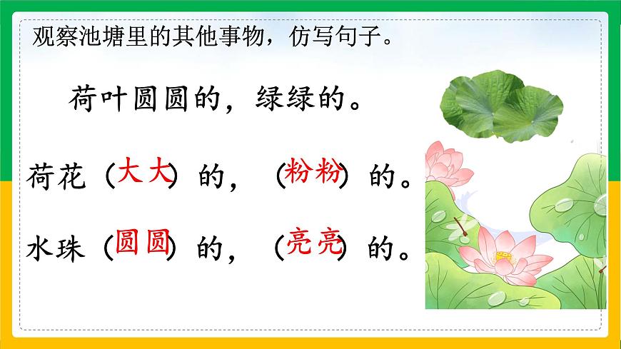 部編版小學語文一下第六單元大單元《荷葉圓圓》教學設計課件第4頁