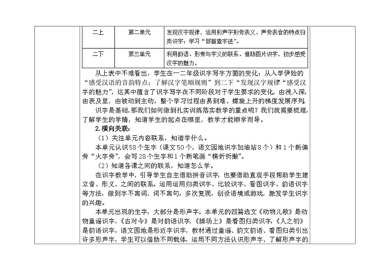 部编版小学语文一下第五单元大单元教学设计第3页