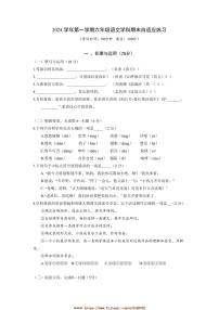 2024～2025学年上海市普陀区六年级上(五四学制)期末考试语文试卷(含答案)