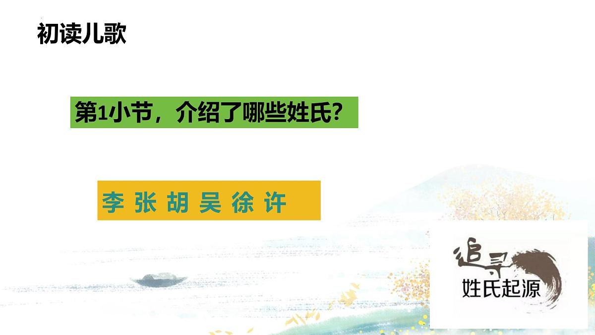 第2课《姓氏歌》(教学课件)-2024-2025学年一年级语文下册精品课件(统编版)第4页