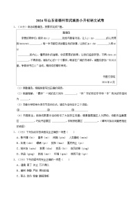 2024年山东省德州市武城县小升初语文试卷