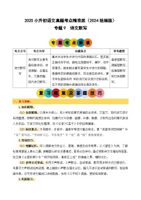 小升初语文备考真题分类汇编 专题9 诗文默写（原卷+答案）2024-2025学年（统编版）