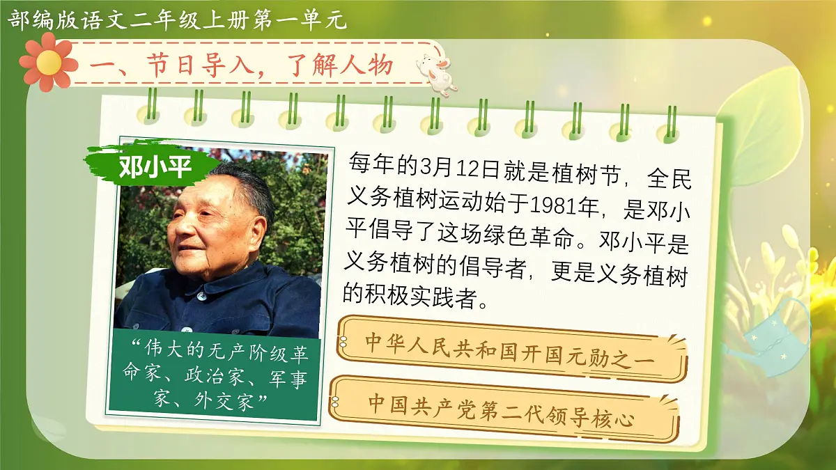 2025春部编版小学语文第一单元 4《邓小平爷爷植树》第一课时优质课件PPT(新课标)第4页
