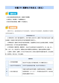 專題09 理解句子的含義（講義）（原卷+答案解釋）2024-2025學(xué)年小升初語文講練測 統(tǒng)編版