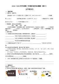 五年级下册期中考试语文试卷(原卷+答案)2024-2025学年第二学期(统编版)