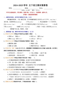 五年級下冊語文 期末情景卷（原卷+答案）2024-2025學年 統(tǒng)編版語文