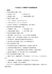 六年级语文下学期期中考试真题重组卷 1（原卷+答案与解释）2024-2025学年第二学期（统编版）