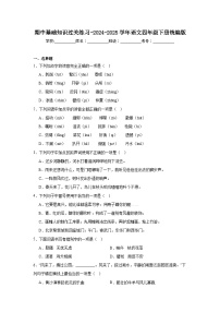 期中基礎(chǔ)知識過關(guān)練習-2024-2025學年語文四年級下冊統(tǒng)編版