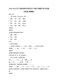 2022-2023年广东省深圳市龙华区六年级下册期中语文试卷及答案(部编版)