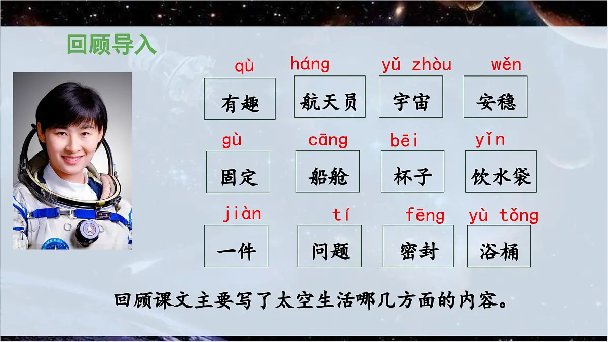 新统编版小学语文二下 课文5 18《太空生活趣事多》 课件(第二课时)第3页