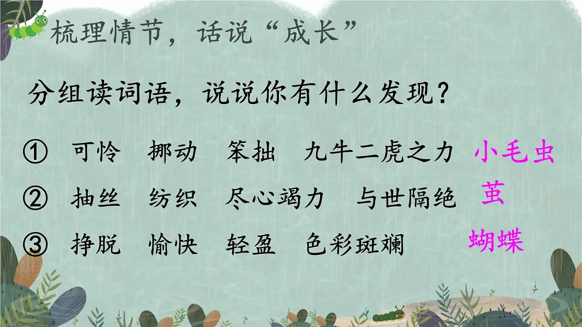 新统编版小学语文二下 课文6 22《小毛虫》教学课件(第一课时)第8页