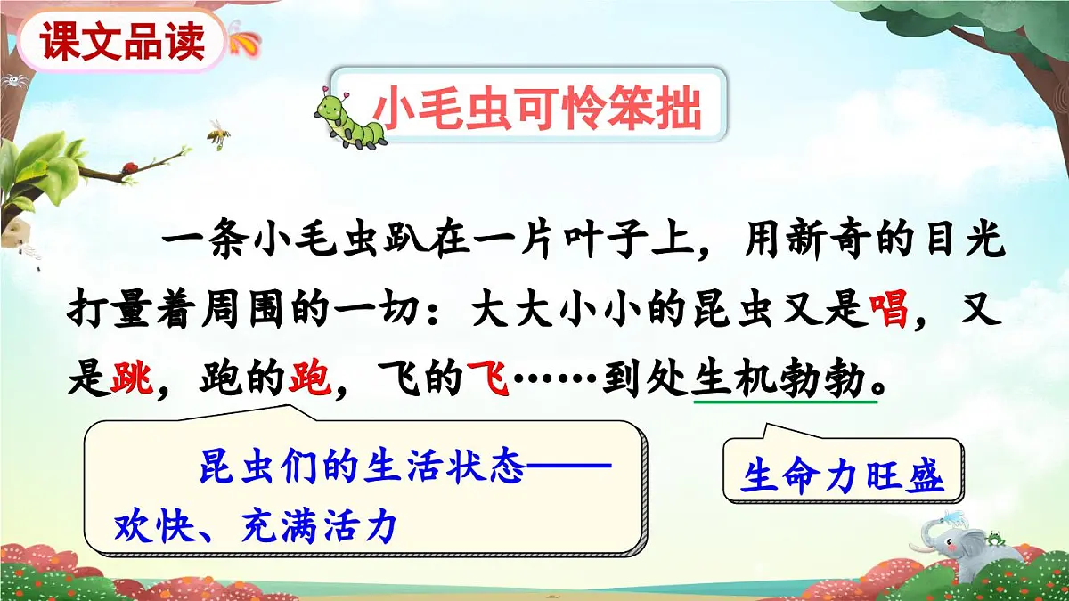 新统编版小学语文二下 课文6 22《小毛虫》课件(第二课时)第2页