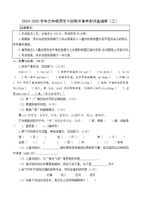 2024-2025学年三年级语文下学期期中素养测评卷（二）