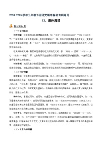 專項13 課外閱讀-2024-2025學(xué)年語文五年級下冊期中專項練 統(tǒng)編版