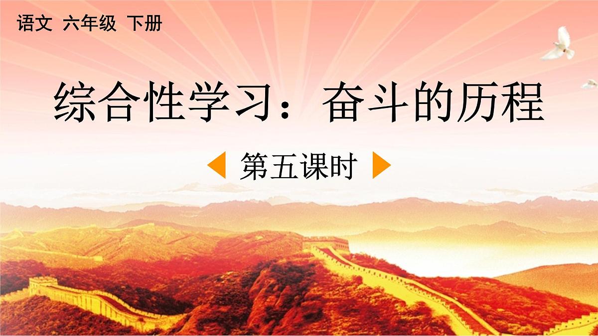 新统编版小学语文六下 第四单元《综合性学习:奋斗的历程》课件(第五课时)第1页