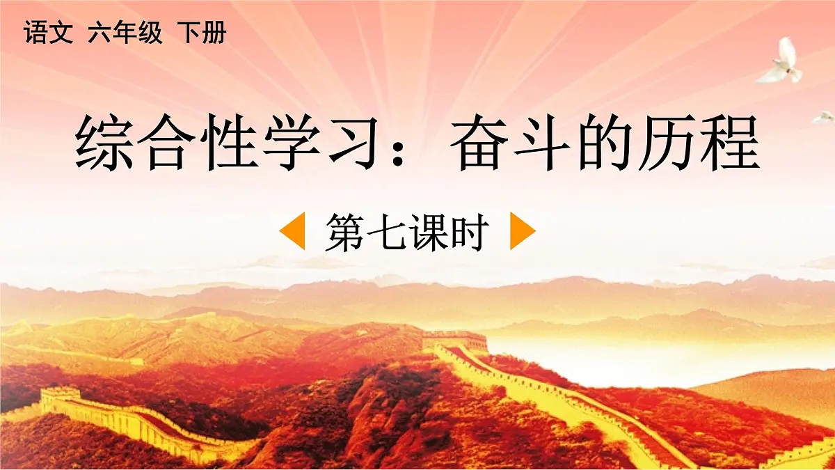 新统编版小学语文六下 第四单元《综合性学习:奋斗的历程》课件(第七课时)第1页