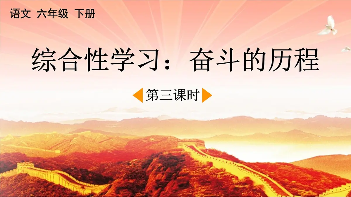 新统编版小学语文六下 第四单元《综合性学习:奋斗的历程》课件(第三课时)第1页