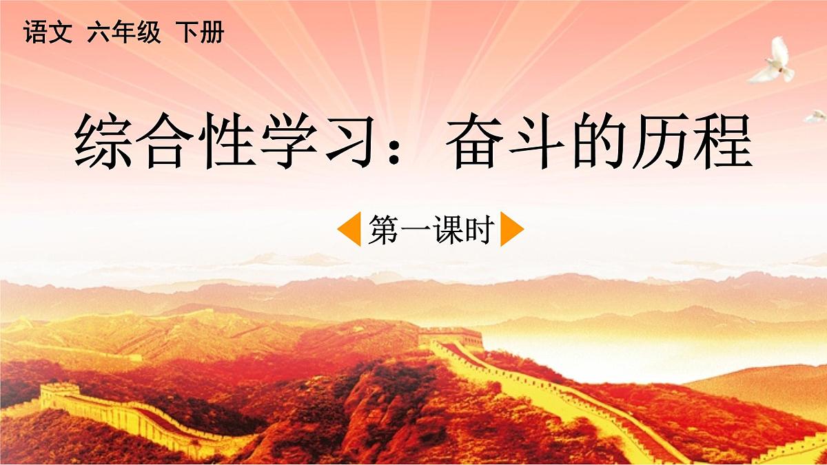 新统编版小学语文六下 第四单元《综合性学习:奋斗的历程》课件(第一课时)第1页