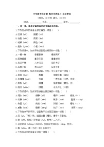 【专项训练】统编版语文六年级下学期生字拼音无答案