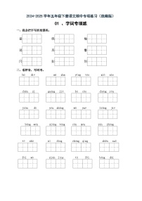 五年級下冊語文期中備考01 字詞專項(xiàng)練（知識梳理+專項(xiàng)練習(xí)+參考答案）2024-2025 統(tǒng)編版