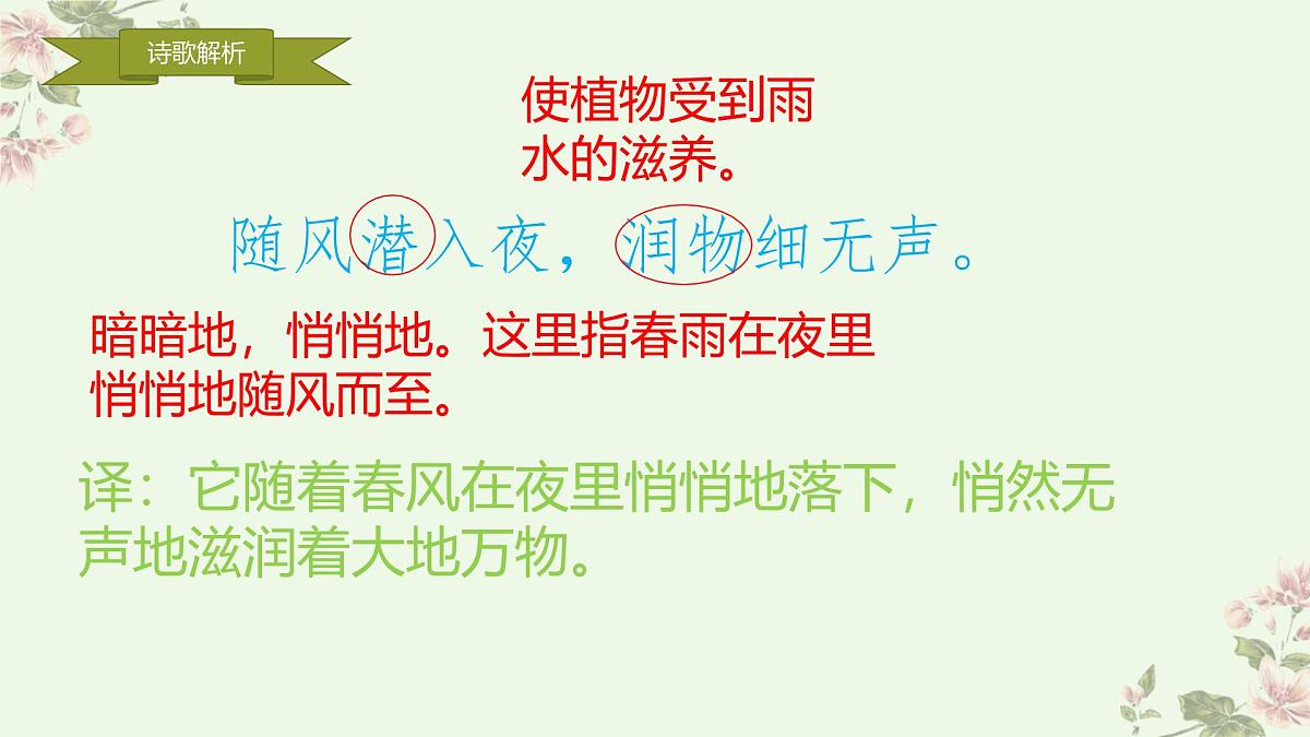 统编版(2024)六年级语文下册古诗词诵读-春夜喜雨ppt课件第6页