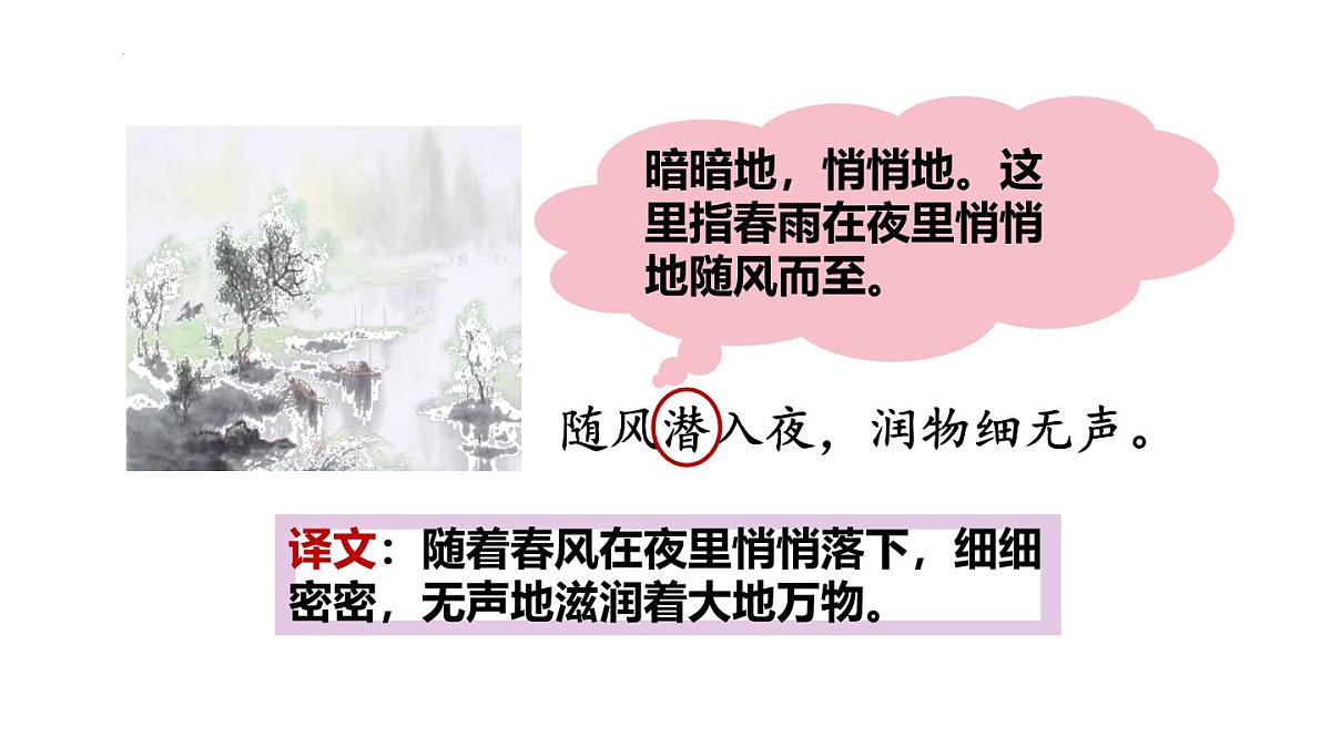 统编版(2024)六年级语文下册古诗词诵读-春夜喜雨课件ppt第6页