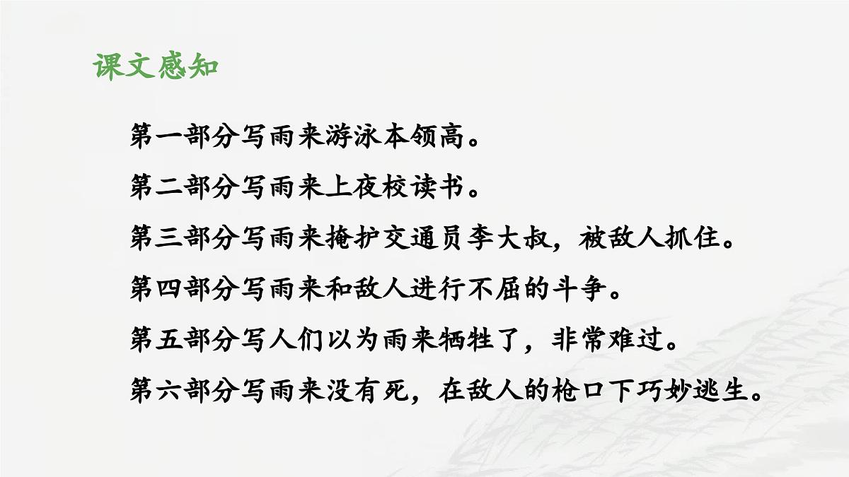 新统编版小学语文四下 6-19《小英雄雨来(节选)》 课件(第一课时)第8页