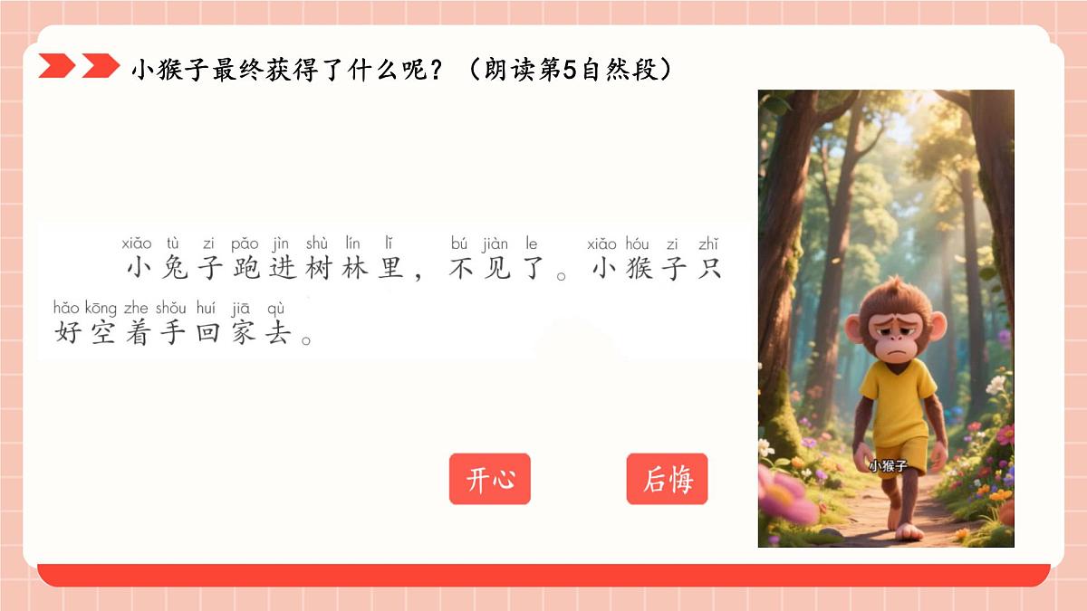 小学语文统编版(2024)一年级下册7.17 小猴子下山 课件第5页