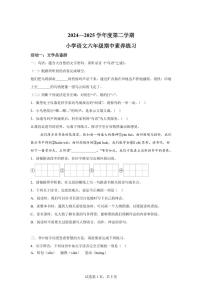 2024-2025学年广东省东莞市虎门镇六年级下册期中考试语文检测试卷（含答案）