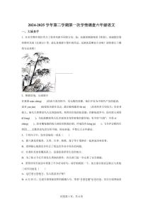 2024-2025学年山东省德州市齐河县六年级下册期中考试语文检测试卷（含答案）